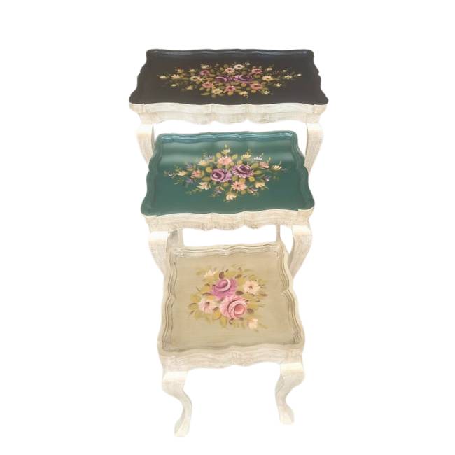 Blossom Trio Wooden Nesting Tables