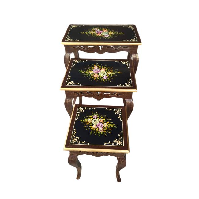 Blossoms Wooden Nesting Table