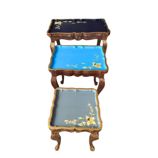 Get premium hand painted wooden nesting tables with cash on delivery only on Doorpey.com Home Delivery available across Pakistan