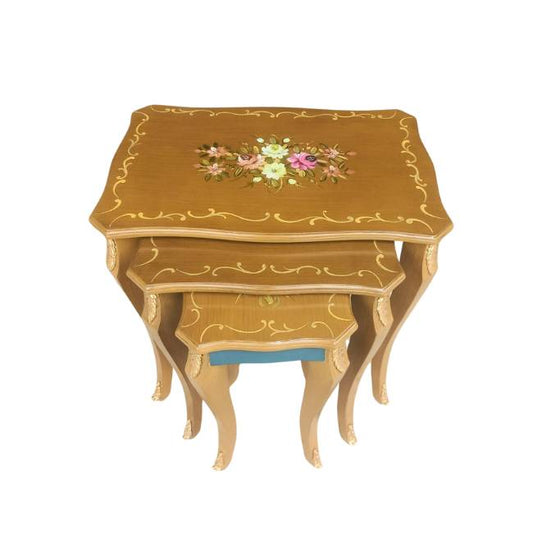 Get premium hand painted wooden nesting tables with cash on delivery only on Doorpey.com Home Delivery available across Pakistan