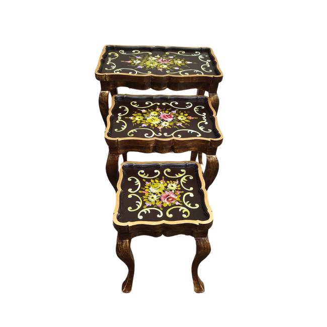 Get premium hand painted wooden nesting tables with cash on delivery only on Doorpey.com Home Delivery available across Pakistan