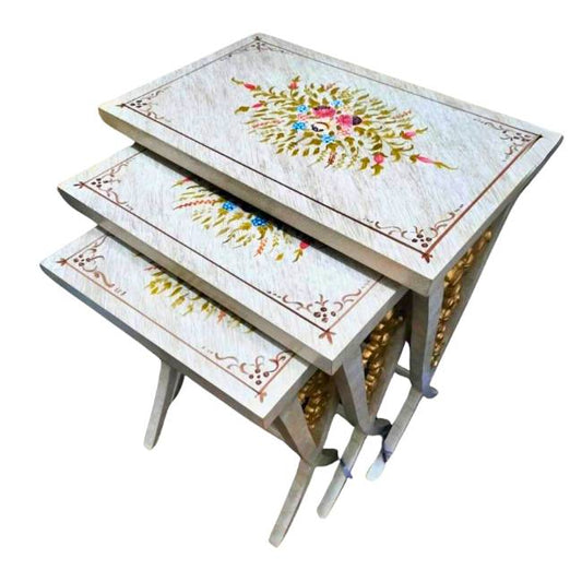 Get premium hand painted wooden nesting tables with cash on delivery only on Doorpey.com Home Delivery available across Pakistan