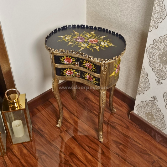 Petal Paradise Kidney Wooden Table