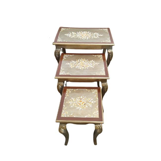 Get premium hand painted wooden nesting tables with cash on delivery only on Doorpey.com Home Delivery available across Pakistan