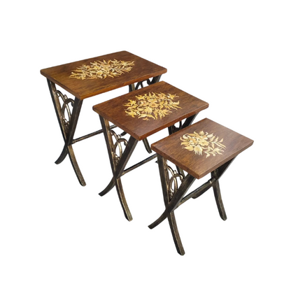 Rustic Harmony Wooden Nesting Table