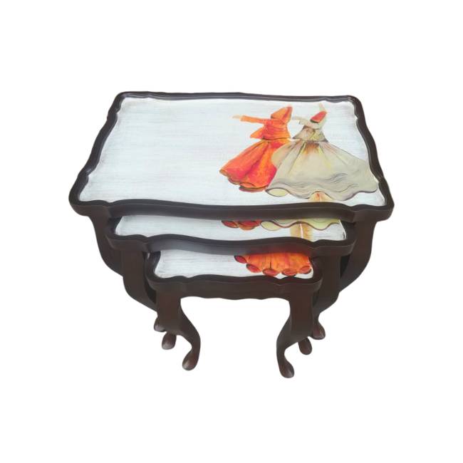 Whirling dervish Black Wooden Nesting Table